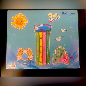 Set of 3 Pastel Colored Inflatable Pool Swimming Floaties